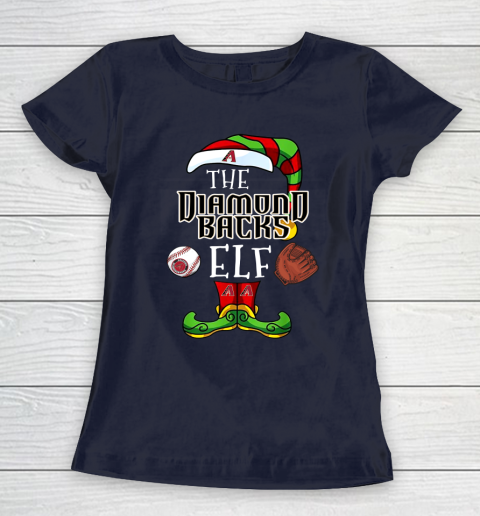 Arizona Diamondbacks Christmas ELF Funny MLB Women's T-Shirt 2