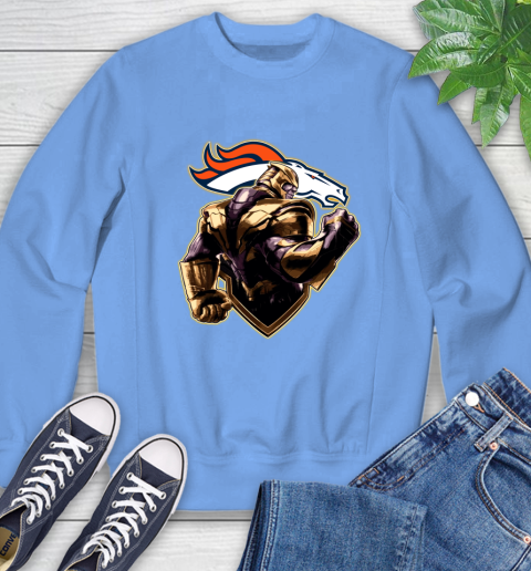 NFL Thanos Avengers Endgame Football Sports Denver Broncos Sweatshirt 11