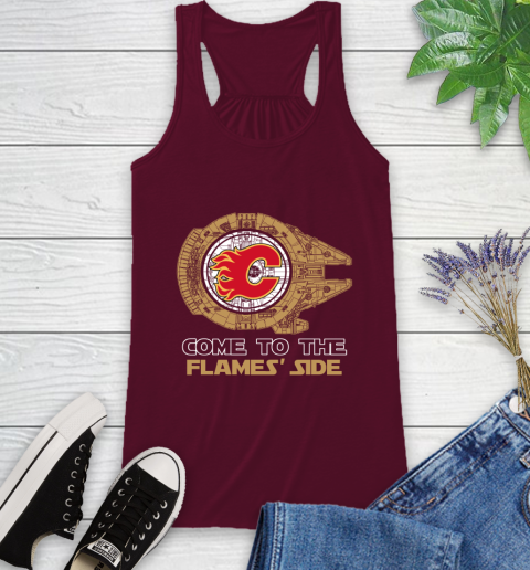 NHL Come To The Calgary Flames Wars Hockey Sports Racerback Tank 2