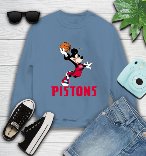 NBA Basketball Detroit Pistons Cheerful Mickey Mouse Shirt Sweatshirt 8