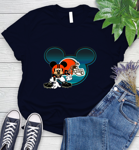 NFL Cleveland Browns Mickey Mouse Disney Football T Shirt Women's T-Shirt 3