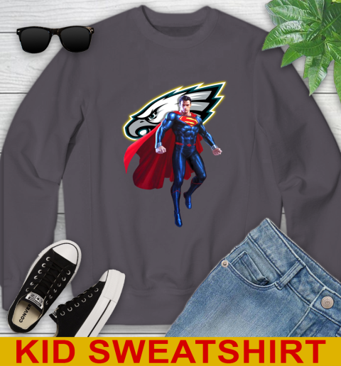 NFL Superman DC Sports Football Philadelphia Eagles Youth Sweatshirt 6