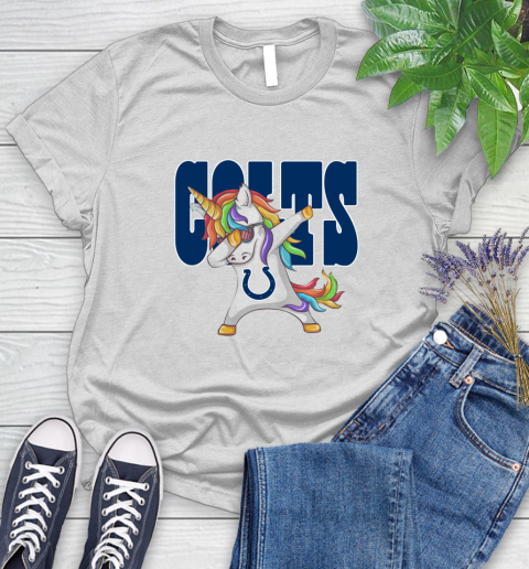 Indianapolis Colts NFL Football Funny Unicorn Dabbing Sports Women's T-Shirt