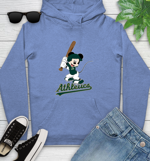 MLB Baseball Oakland Athletics Cheerful Mickey Mouse Shirt Youth Hoodie 11
