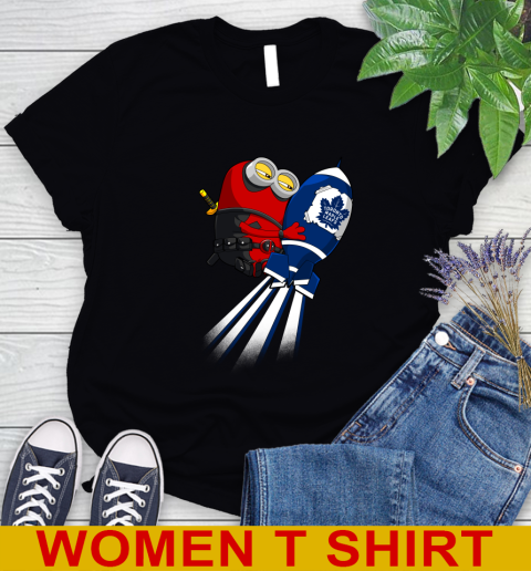 NHL Hockey Toronto Maple Leafs Deadpool Minion Marvel Shirt Women's T-Shirt