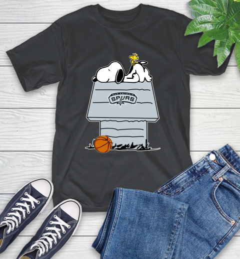 San Antonio Spurs NBA Basketball Snoopy Woodstock The Peanuts Movie T-Shirt 2
