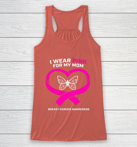 Men Women Kids Wear Pink For My Mom Breast Cancer Awareness Racerback Tank 3