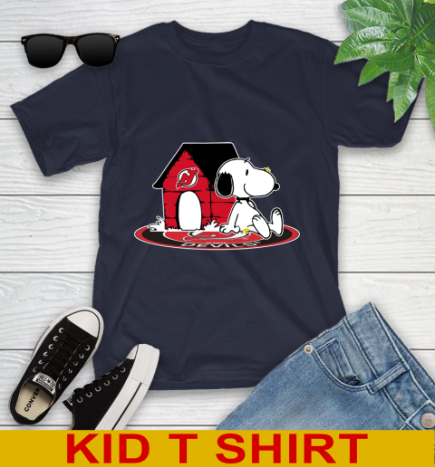 NHL Hockey New Jersey Devils Snoopy The Peanuts Movie Shirt Youth T-Shirt 3