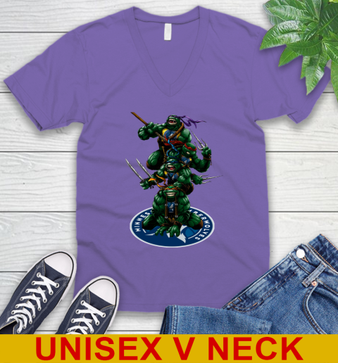 NBA Basketball Minnesota Timberwolves Teenage Mutant Ninja Turtles Shirt V-Neck T-Shirt 9