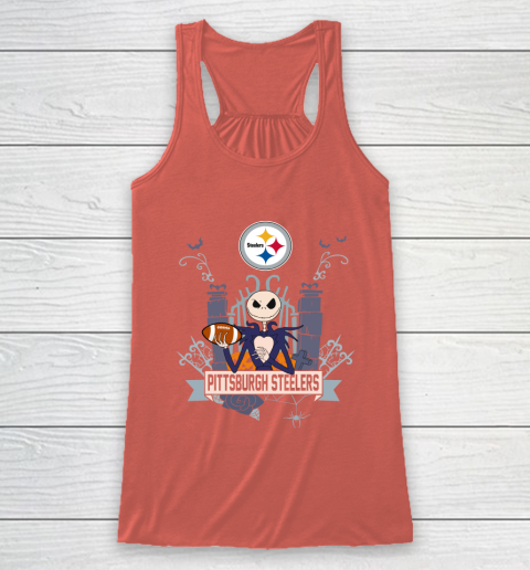 NFL Pittsburgh Steelers Football Jack Skellington Halloween Racerback Tank 3