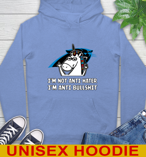 Carolina Panthers NFL Football Unicorn I'm Not Anti Hater I'm Anti Bullshit Hoodie 11