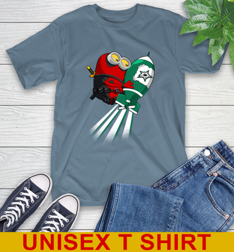 NHL Hockey Dallas Stars Deadpool Minion Marvel Shirt T-Shirt 8