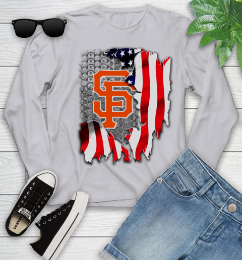 San Francisco Giants MLB Baseball American Flag Youth Long Sleeve 5