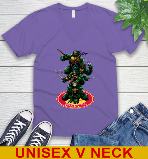 NBA Basketball Houston Rockets Teenage Mutant Ninja Turtles Shirt V-Neck T-Shirt 10 NBA Basketball Houston Rockets Teenage Mutant Ninja Turtles Shirt V-Neck T-Shirt - Image 10