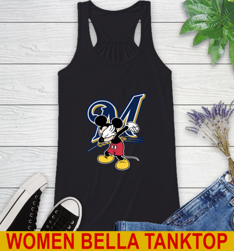 Milwaukee Brewers MLB Baseball Dabbing Mickey Disney Sports Racerback Tank 2