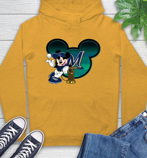 MLB Milwaukee Brewers The Commissioner's Trophy Mickey Mouse Disney Hoodie 3