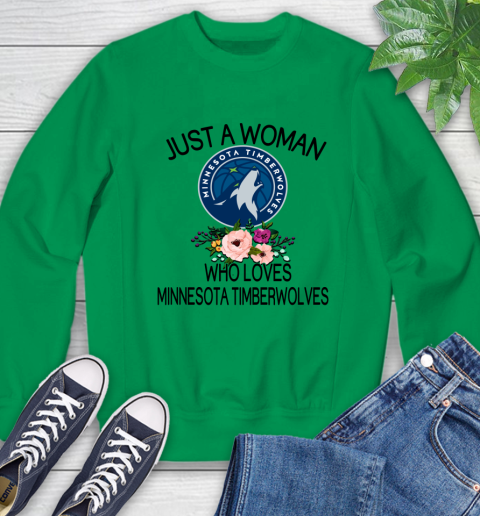 NBA Just A Woman Who Loves Minnesota Timberwolves Basketball Sports Sweatshirt 4