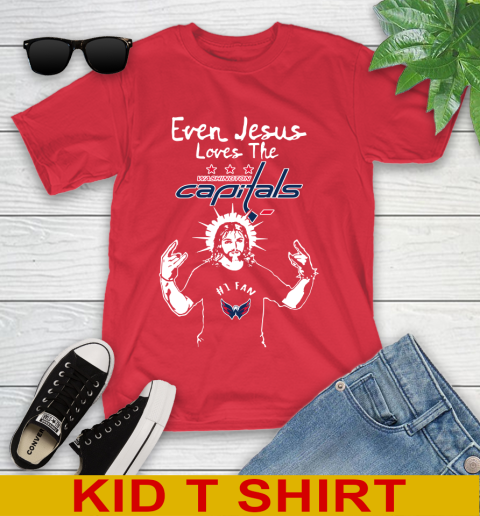 Washington Capitals NHL Hockey Even Jesus Loves The Capitals Shirt Youth T-Shirt 11