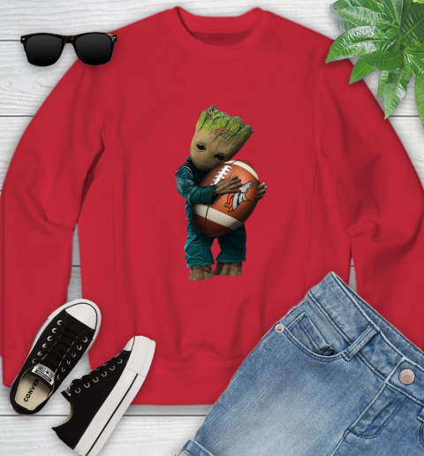 NFL Groot Guardians Of The Galaxy Football Sports Denver Broncos Youth Sweatshirt 9