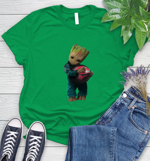 NBA Groot Guardians Of The Galaxy Basketball Sports Houston Rockets Women's T-Shirt 6