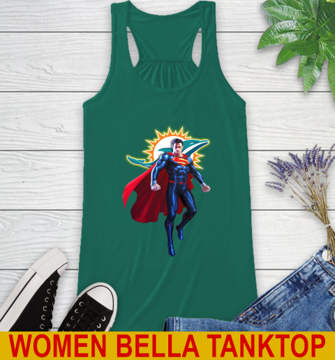 NFL Superman DC Sports Football Miami Dolphins Racerback Tank 7