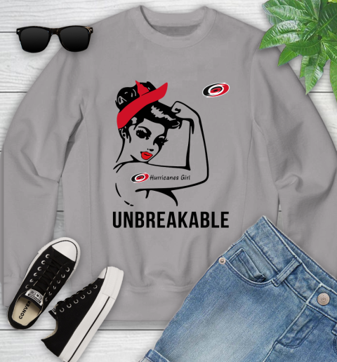 NHL Carolina Hurricanes Girl Unbreakable Hockey Sports Youth Sweatshirt 2