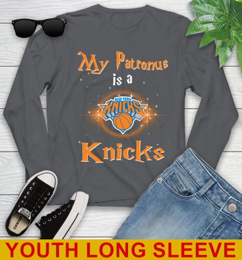 NBA Basketball Harry Potter My Patronus Is A New York Knicks Youth Long Sleeve 9