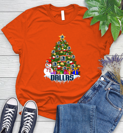 Dallas Mavericks Merry Christmas NBA Basketball Sports Women's T-Shirt 4