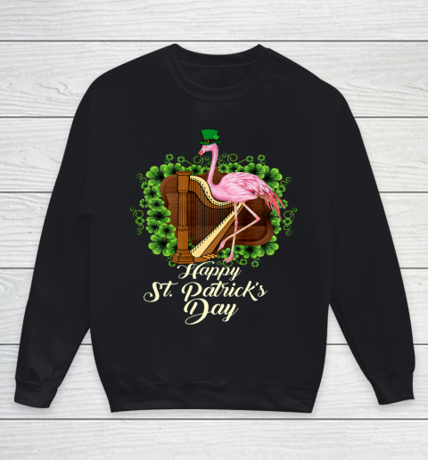 Irish Flamingo Green Saint Patrick Day Lucky St Pattys Youth Sweatshirt