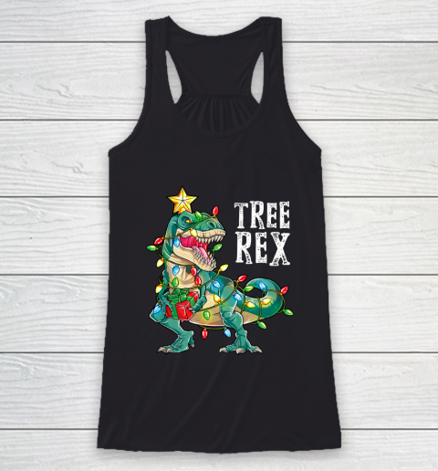 Christmas Dinosaur Tree Rex Pajamas Men Boys Kids Xmas Gifts Racerback Tank