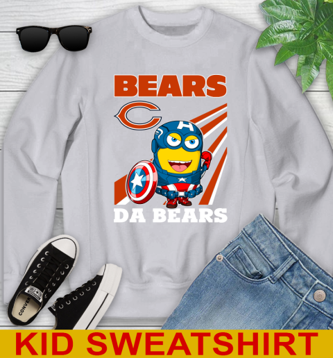 NFL Football Chicago Bears Captain America Marvel Avengers Minion Shirt Youth Sweatshirt 3