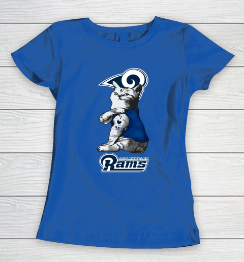 NFL Football My Cat Loves Los Angeles Rams Women's T-Shirt 8