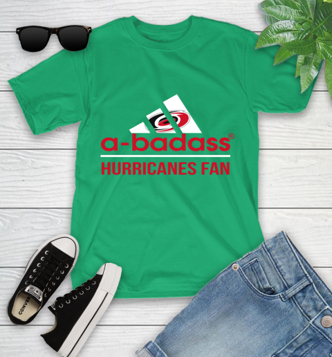 NHL A Badass Carolina Hurricanes Fan Adidas Hockey Sports Youth T-Shirt 8