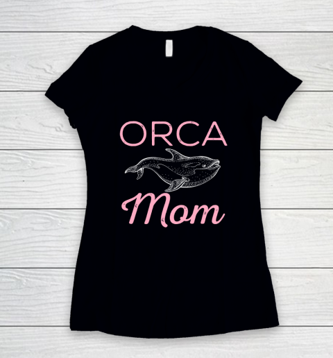 Funny Orca Lover Graphic for Women Girls Moms Whale Women's V-Neck T-Shirt