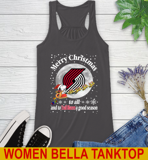 Portland Trail Blazers Merry Christmas To All And To Trail Blazers A Good Season NBA Basketball Sports Racerback Tank 10