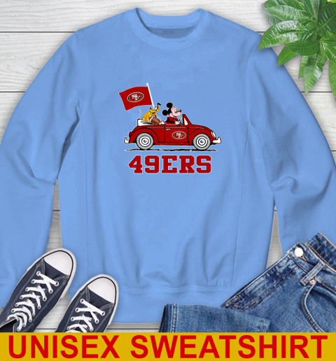 NFL Football San Francisco 49ers Pluto Mickey Driving Disney Shirt Sweatshirt 11