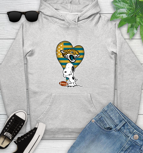 Jacksonville Jaguars NFL Football The Peanuts Movie Adorable Snoopy Youth Hoodie