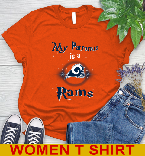 NFL Football Harry Potter My Patronus Is A Los Angeles Rams Women's T-Shirt 3
