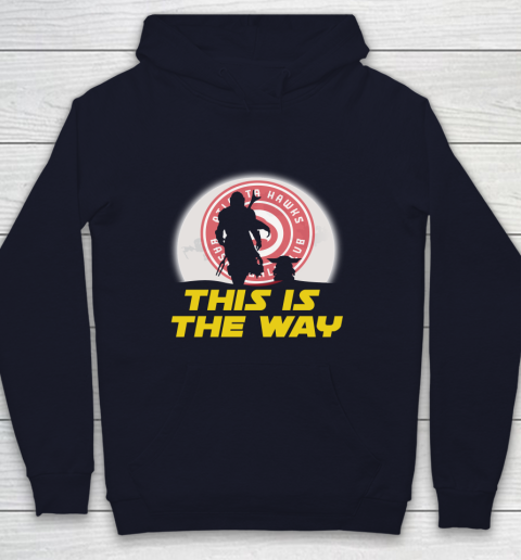 Atlanta Hawks NBA Basketball Star Wars Yoda And Mandalorian This Is The Way Youth Hoodie 2