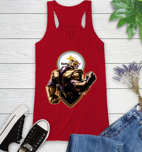 NFL Thanos Avengers Endgame Football Sports Pittsburgh Steelers Racerback Tank 6