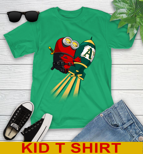 MLB Baseball Oakland Athletics Deadpool Minion Marvel Shirt Youth T-Shirt 7