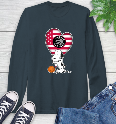 Toronto Raptors NBA Basketball The Peanuts Movie Adorable Snoopy Long Sleeve T-Shirt 8