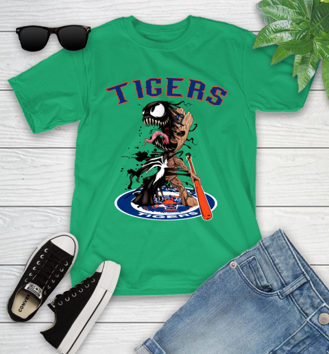 MLB Detroit Tigers Baseball Venom Groot Guardians Of The Galaxy Youth T-Shirt 6