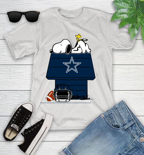 Dallas Cowboys NFL Football Snoopy Woodstock The Peanuts Movie Youth T-Shirt