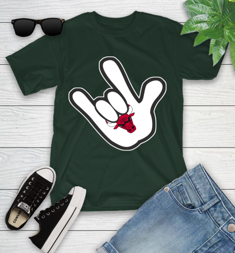 Chicago Bulls NBA Basketball Mickey Rock Hand Disney Youth T-Shirt 5