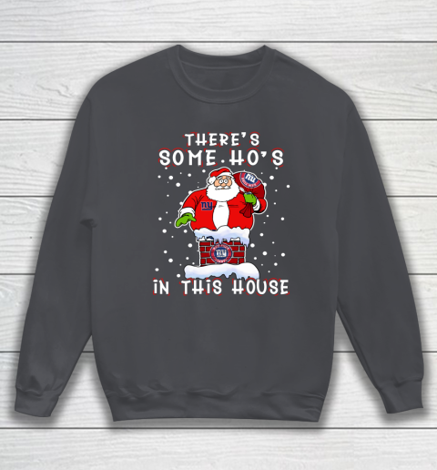 New York Giants Christmas There Is Some Hos In This House Santa Stuck In The Chimney NFL Sweatshirt 4