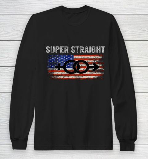 Vintage Us Flag Gender Identity Super Straight Identity Long Sleeve T-Shirt