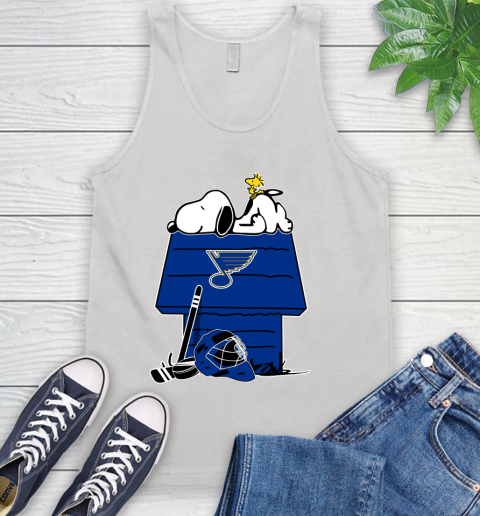 St.Louis Blues NHL Hockey Snoopy Woodstock The Peanuts Movie Tank Top