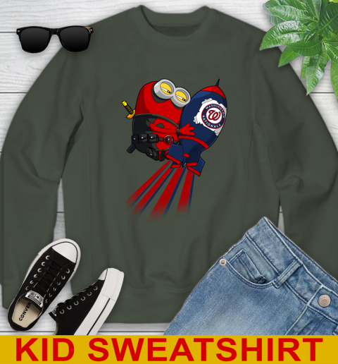 MLB Baseball Washington Nationals Deadpool Minion Marvel Shirt Youth Sweatshirt 8