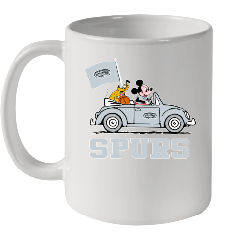 NBA Basketball San Antonio Spurs Pluto Mickey Driving Disney Shirt Ceramic Mug 11oz